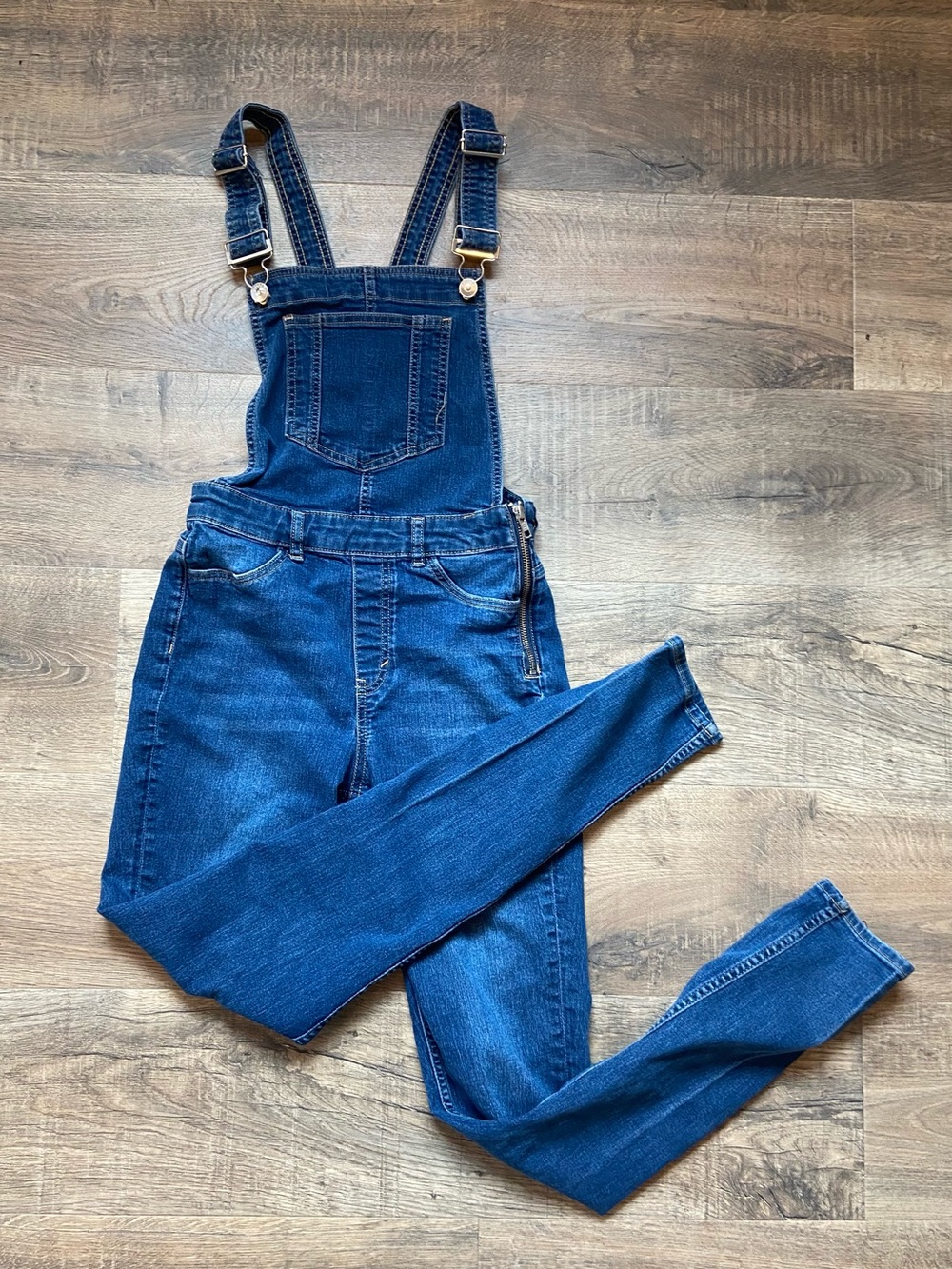 Womens Denim Overalls Jeans Skinny Jean Adjustable Darkwash High Rise Ankle